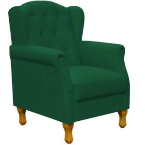 Poltrona Decorativa Para Sala de Estar Yara Suede Verde Musgo - Lyam Decor