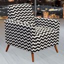 Ver imagem 2 de Poltrona Decorativa para Sala de Estar Pés Palito Liz Zig Zag Preto - Lyam Decor