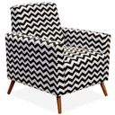Ver imagem 1 de Poltrona Decorativa para Sala de Estar Pés Palito Liz Zig Zag Preto - Lyam Decor