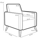 Ver imagem 4 de Kit 2 Poltronas Decorativas para Sala de Estar Pés Palito Liz Floral Amarelo - Lyam Decor