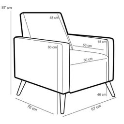 Kit 2 Poltronas Decorativas para Sala de Estar Pés Palito Liz Floral Amarelo - Lyam Decor - 4