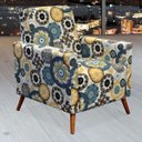 Ver imagem 3 de Kit 2 Poltronas Decorativas para Sala de Estar Pés Palito Liz Floral Amarelo - Lyam Decor