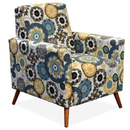 Kit 2 Poltronas Decorativas para Sala de Estar Pés Palito Liz Floral Amarelo - Lyam Decor - 2