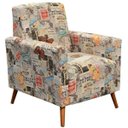 Ver imagem 2 de Kit 2 Poltronas Decorativas para Sala de Estar Pés Palito Liz Jornal Collor - Lyam Decor