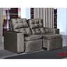 Sofá Bom Pastor Malibu Retrátil e Reclinável 2 Lugares com Pillow Top em Tecido Suede - Marrom - 2