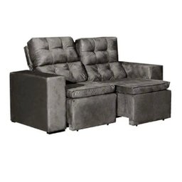 Sofá Bom Pastor Malibu Retrátil e Reclinável 2 Lugares com Pillow Top em Tecido Suede - Marrom - 1