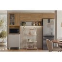 Ver imagem 1 de Kit de Cozinha Compacta Alba C/ 6 Portas e 1 Nicho 250cm Amendola/nude Prime Tx - Demóbile