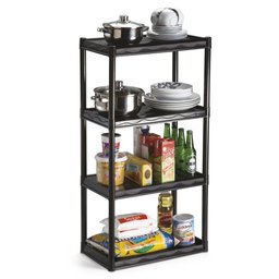 Estante Plastica Modular Multiuso Preta 5 Prateleiras - 1