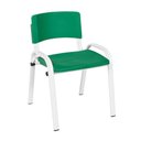 Ver imagem 2 de Kit 11 Cadeira Iso Infantil Creche, Base Branco Verde Escuro