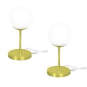 Ver imagem 1 de Kit 2 Luminárias de mesa abajur Orby Dourado