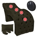 Ver imagem 2 de Maca Mesa Profissional com Vibroterapia Massagem Clínica Veludo Marrom SOFA STORE