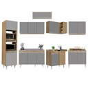 Ver imagem 6 de Armário de Cozinha Modulada de Canto 8 Peças CP03 Balcão com Pia Inox Castanho/Cinza - Lumil Lumil M