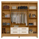 Ver imagem 3 de Guarda Roupa Casal Flórida 8 Portas e 4 Gavetas Freijó/off White com Espelho - Moval