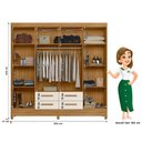 Ver imagem 4 de Guarda Roupa Casal Flórida 8 Portas e 4 Gavetas Freijó/off White com Espelho - Moval