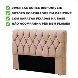 Cabeceira de Cama Istambul Casal/king 195cmx126cm Bege - 2
