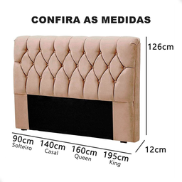 Cabeceira de Cama Istambul Casal/king 195cmx126cm Bege - 3
