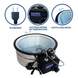 Fritadeira Eletrica Industrial Tacho Redonda 3,5l Profissional - 5