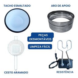 Fritadeira Eletrica Industrial Tacho Redonda 3,5l Profissional - 4