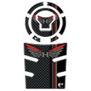 Ver imagem 2 de Kit Protetor Tanque Bocal Resinado Bros 25/26 Carbono Vermel