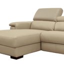 Ver imagem 2 de Sofá Damon Reclinável 2 Lugares + Chaise Couro Bege 323cm - 69628