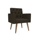 Ver imagem 3 de Estilo na Recepção Kit Namoradeira + 2 Poltronas Capitonê Marrom