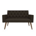 Ver imagem 1 de Estilo na Recepção Kit Namoradeira + 2 Poltronas Capitonê Marrom