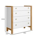 Ver imagem 3 de Cômoda de Bebê Flora 4 Gavetas Branco Acetinado - Qmovi