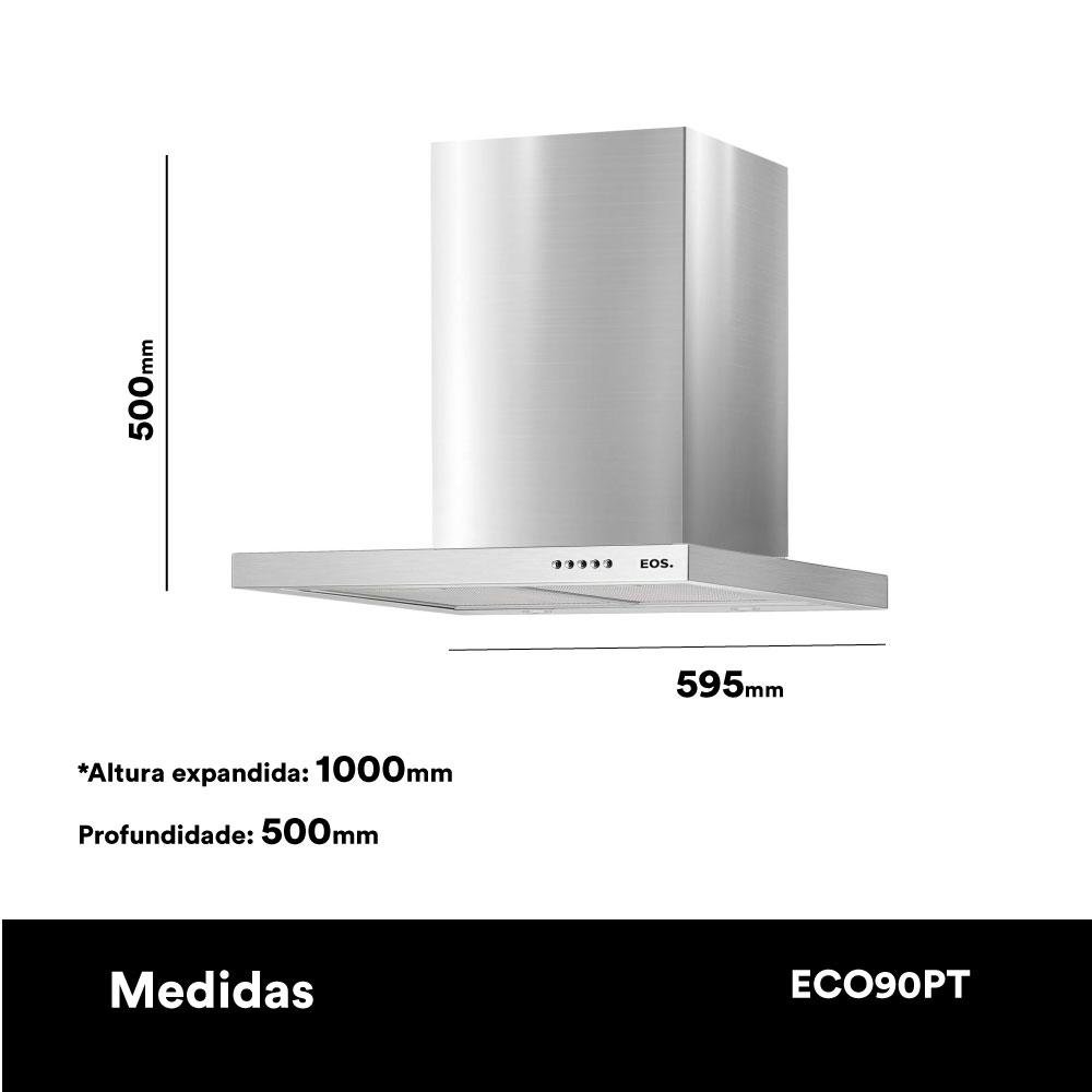 Coifa e Depurador de Parede Eos 60 cm ECO60PT Inox 110V | MadeiraMadeira