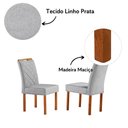 Ver imagem 5 de Conjunto Sala de Jantar Mesa com 4 Cadeiras Madeira Maciça Havana Linho Móveis Mix