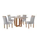 Ver imagem 2 de Conjunto Sala de Jantar Mesa com 4 Cadeiras Madeira Maciça Havana Linho Móveis Mix