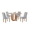 Conjunto Sala de Jantar Mesa com 4 Cadeiras Madeira Maciça Havana Linho Móveis Mix - 2