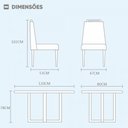 Ver imagem 3 de Conjunto Sala de Jantar Mesa com 4 Cadeiras Madeira Maciça Havana Linho Móveis Mix