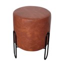 Ver imagem 2 de Puff Banqueta Redondo de Ferro Couro Sintético Sala Quarto:whisk