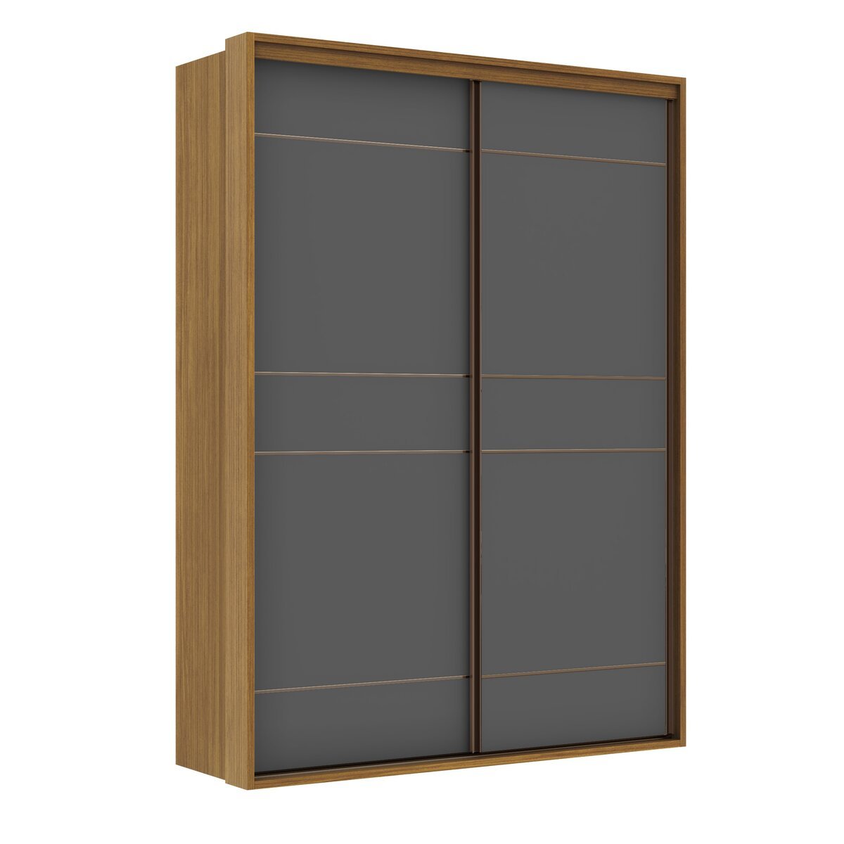 Guarda Roupa Solteiro 2 Portas Mdf 1,70 M Qualitá Belmax:freijó/titânio - 3