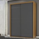 Ver imagem 1 de Guarda Roupa Solteiro 2 Portas Mdf 1,70 M Qualitá Belmax:freijó/titânio