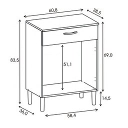 Balcão de Cozinha Diamante com Tampo 2 Portas Kits Paraná - 4