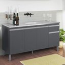 Ver imagem 3 de Balcão de Pia Tatiane 145 Cm Cinza Fosco - Ajl