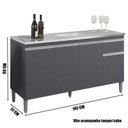 Ver imagem 2 de Balcão de Pia Tatiane 145 Cm Cinza Fosco - Ajl