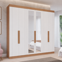 Ver imagem 1 de Guarda Roupa Casal 6 Portas (2 c/ Espelho) e 6 Gavetas Maite Cinamomo/Off White - Panan