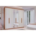Ver imagem 1 de Guarda Roupa Casal 6 Portas (2 C/ Espelho) e 6 Gavetas Cecilia Cinamomo/off White - Panan
