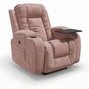 Ver imagem 1 de Poltrona do Papai Reclinável Elétrica Fixa com Massagem e Aquecimento em Suede Rosa Nude Premium
