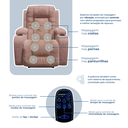 Ver imagem 5 de Poltrona do Papai Reclinável Elétrica Fixa com Massagem e Aquecimento em Suede Rosa Nude Premium