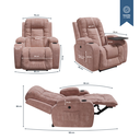 Ver imagem 7 de Poltrona do Papai Reclinável Elétrica Fixa com Massagem e Aquecimento em Suede Rosa Nude Premium