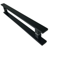 Puxador Duplo Chato 40x10mm Inox Preto 40 Cm Stanfer - 1