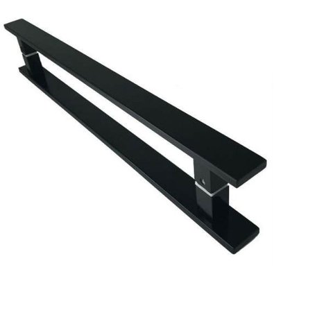 Puxador Duplo Chato 40x10mm Inox Preto 40 Cm Stanfer