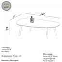 Ver imagem 2 de Mesa de Centro Tb625 em Mdf Orgânica 120cm com Pés de Madeira Off White Freijó Dalla Costa