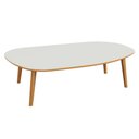 Ver imagem 3 de Mesa de Centro Tb625 em Mdf Orgânica 120cm com Pés de Madeira Off White Freijó Dalla Costa