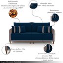 Ver imagem 3 de Sofá Montecarlo 2 Lugares 192cm Veludo/pu Azul/cinza