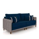Ver imagem 5 de Sofá Montecarlo 2 Lugares 192cm Veludo/pu Azul/cinza