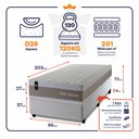 Ver imagem 2 de Conjunto Box Baú Solteirão Sheffield Branco 96x203x72 c/ Molas Ensacadas